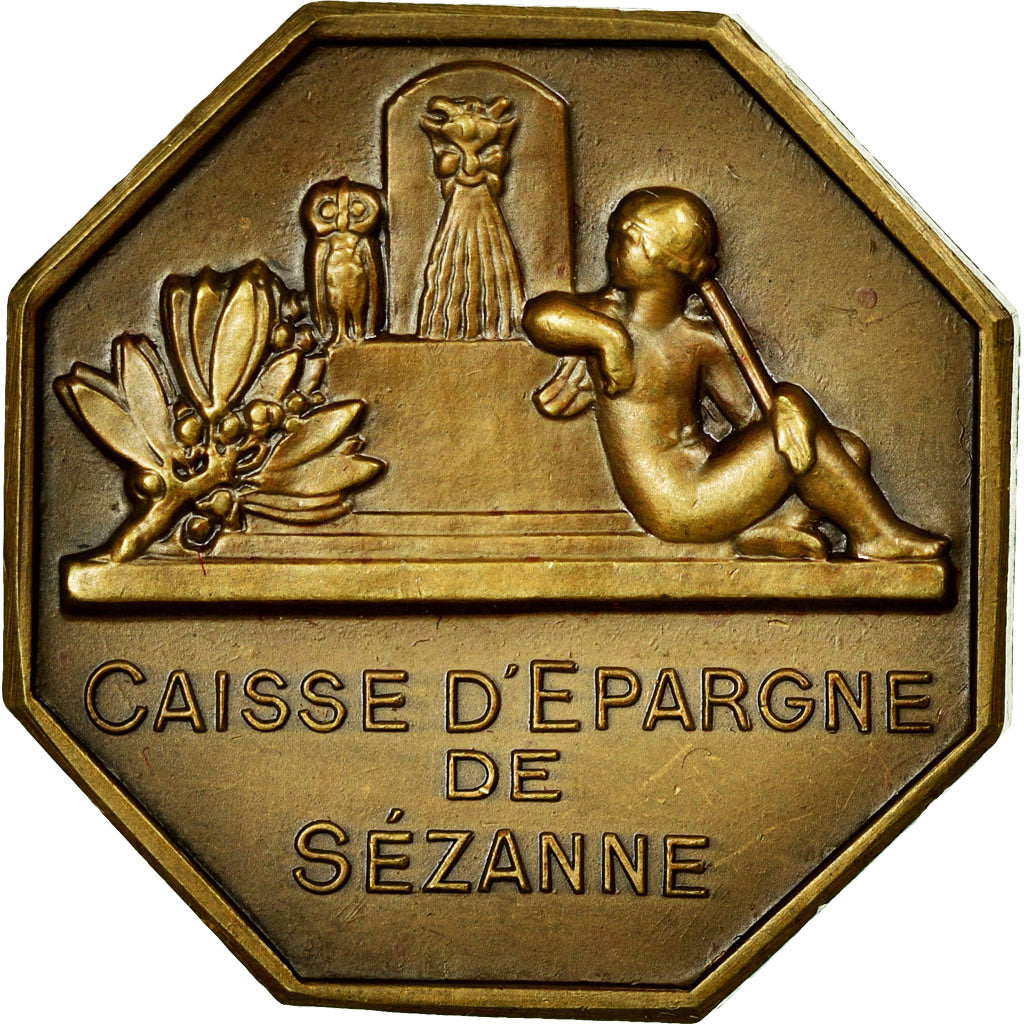 Frankrijk, Token, Caisse d'Épargne de Sézanne, Bronzen, Dammann, PR+