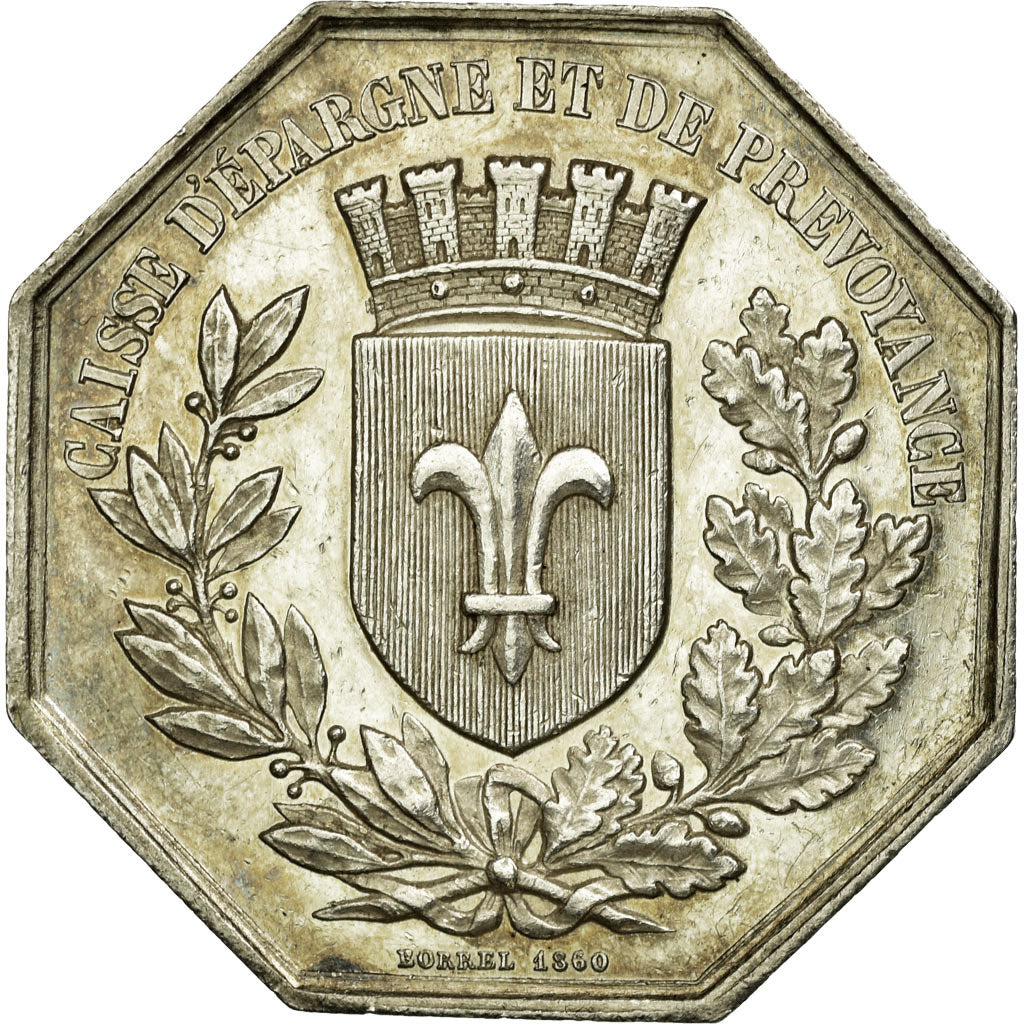 France, Token, Savings Bank, MS(60-62), Silver, Jacqmin:40