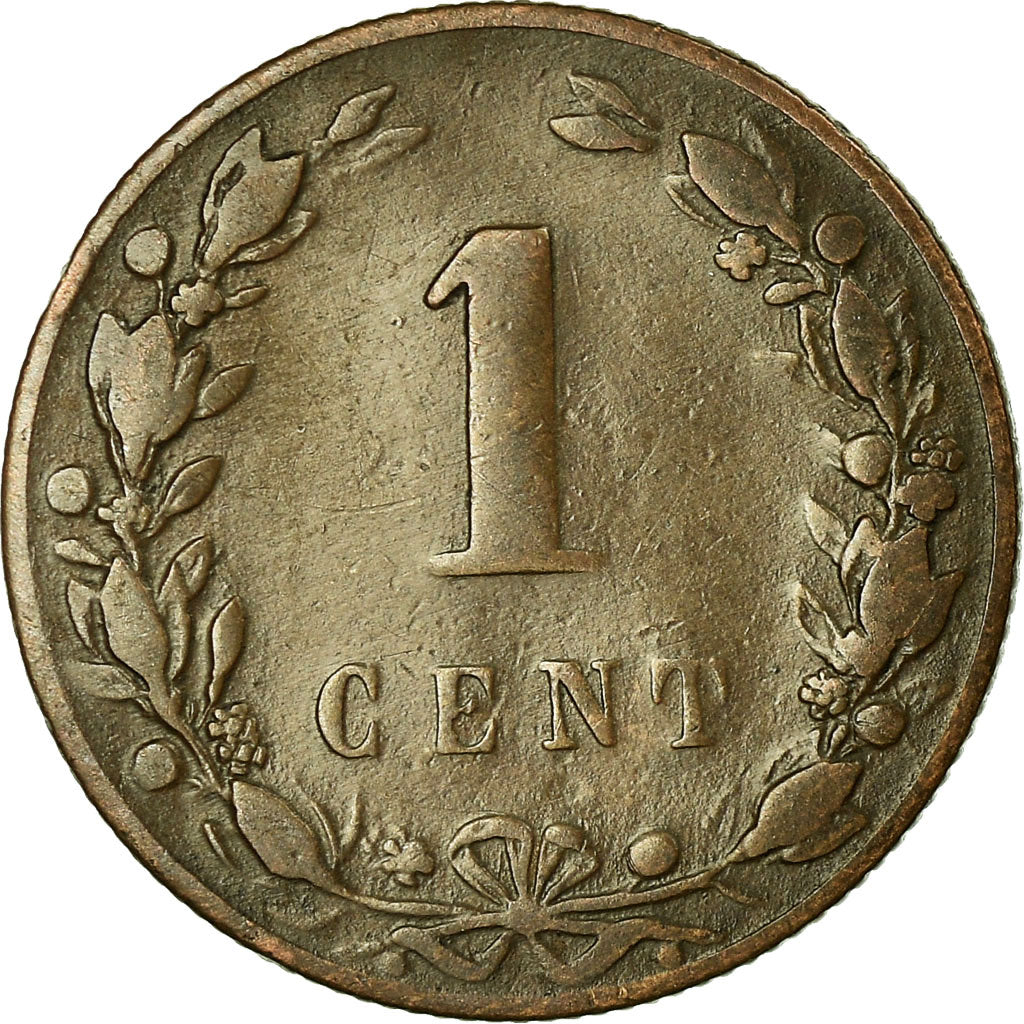 Moneta, Paesi Bassi, William III, Cent, 1880, MB+, Bronzo, KM:107.1