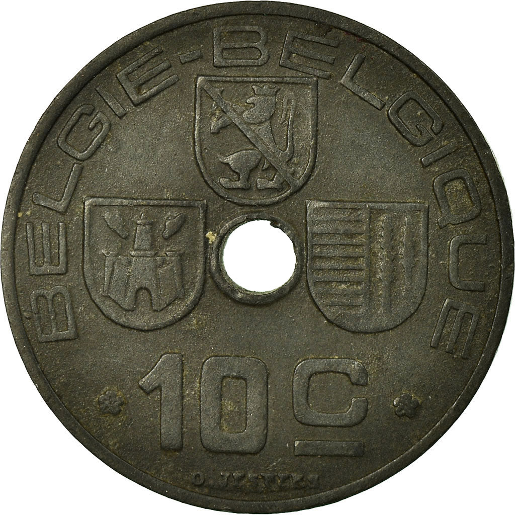 Monnaie, Belgique, 10 Centimes, 1942, TB+, Zinc, KM:126