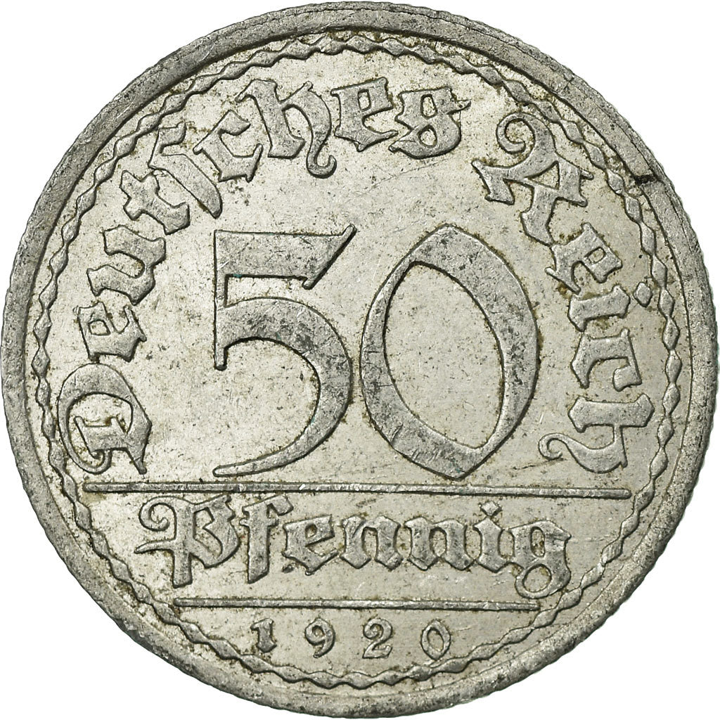 Monnaie, Allemagne, République de Weimar, 50 Pfennig, 1920, Berlin, TTB