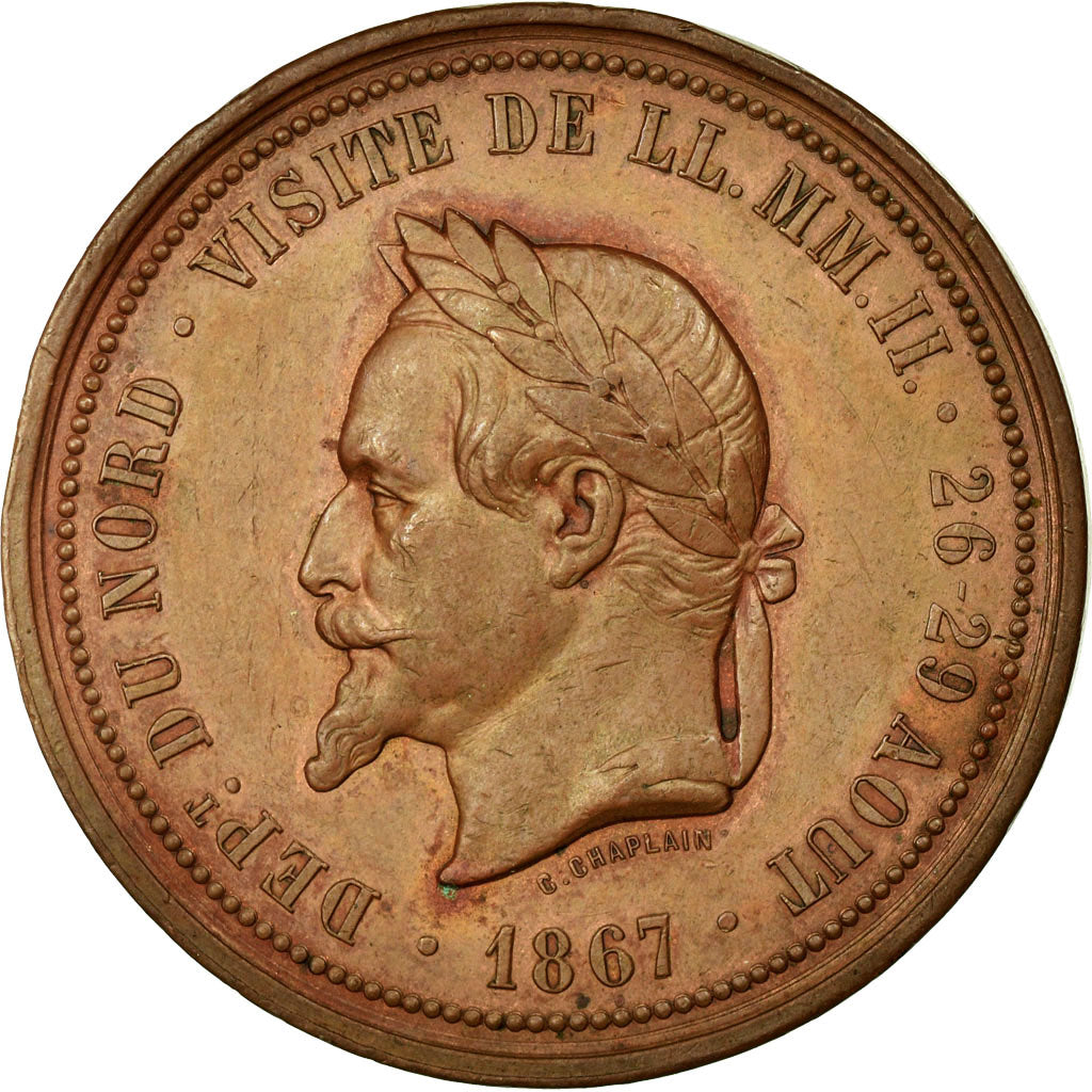 France, Token, Chamber of Commerce, 1867, AU(55-58), Copper