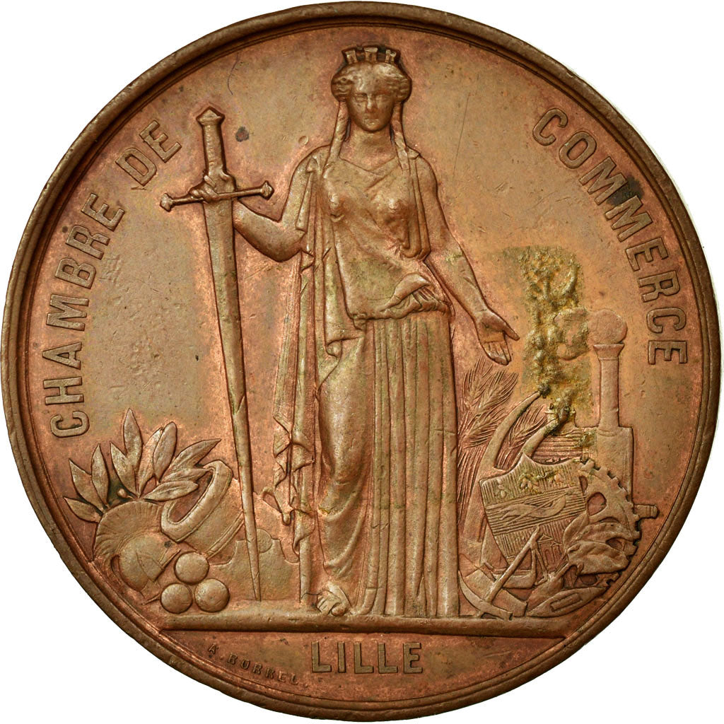 France, Token, Chamber of Commerce, 1867, AU(55-58), Copper