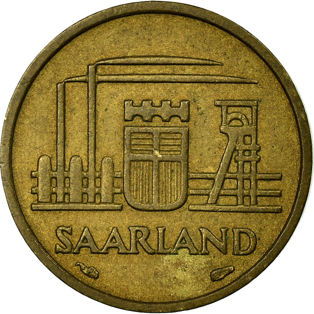 Moneta, SAARLAND, 10 Franken, 1954, Paris, BB, Alluminio-bronzo, KM:1