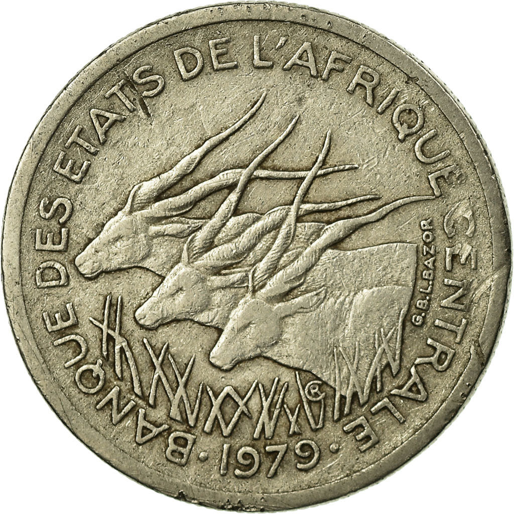 Moneda, Estados del África central, 50 Francs, 1979, Paris, MBC, Níquel, KM:11