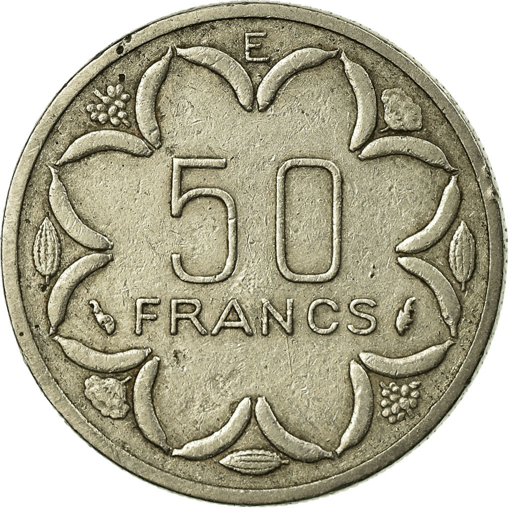 Moneda, Estados del África central, 50 Francs, 1979, Paris, MBC, Níquel, KM:11