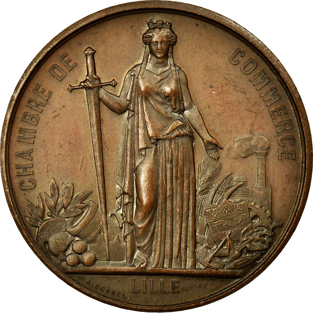 France, Token, Chamber of Commerce, 1867, AU(55-58), Copper