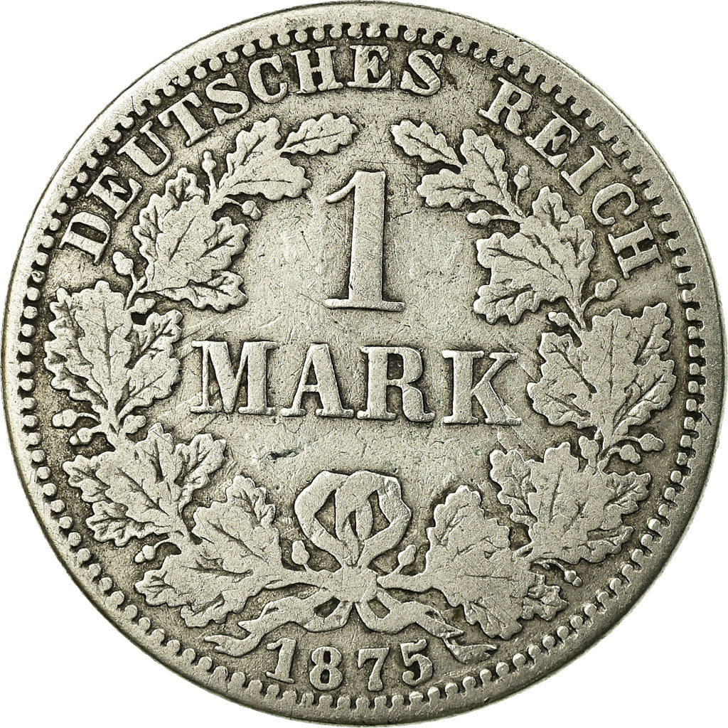 Coin, GERMANY - EMPIRE, Wilhelm I, Mark, 1875, Berlin, VF(20-25), Silver, KM:7