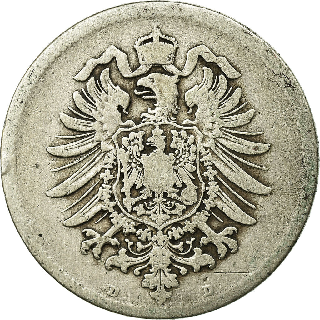 Coin, GERMANY - EMPIRE, Wilhelm I, Mark, 1875, Munich, VF(20-25), Silver, KM:7