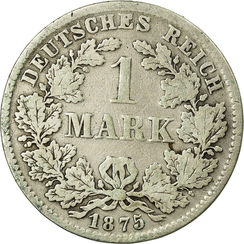Coin, GERMANY - EMPIRE, Wilhelm I, Mark, 1875, Munich, VF(20-25), Silver, KM:7