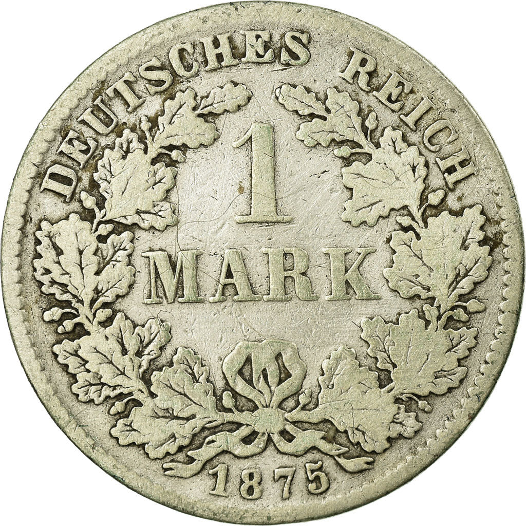 Coin, GERMANY - EMPIRE, Wilhelm I, Mark, 1875, Munich, VF(20-25), Silver, KM:7