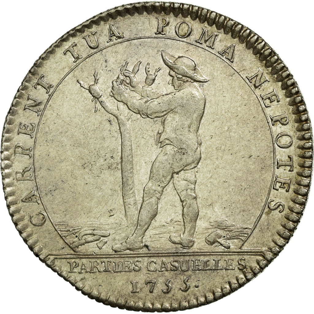 France, Token, Royal, 1755, AU(50-53), Silver, Feuardent:2807