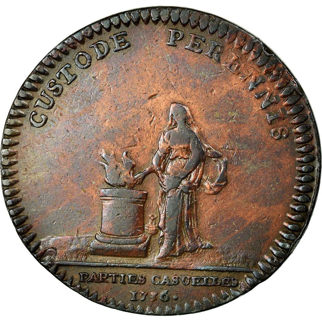 France, Token, Royal, 1716, EF(40-45), Copper, Feuardent:2769