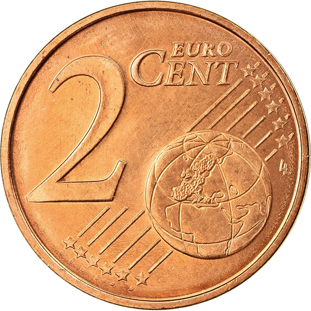Grécia, 2 Euro Cent, 2004, MS(63), Aço Cromado a Cobre, KM:182