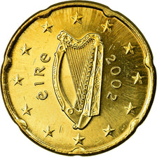 IRELAND REPUBLIC, 20 Euro Cent, 2002, SPL, Laiton, KM:36