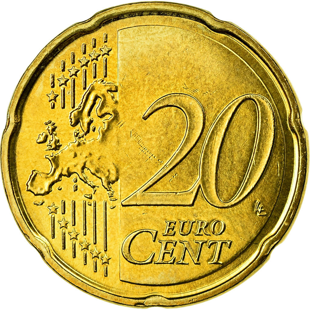 Luxembourg, 20 Euro Cent, 2008, MS(63), Brass, KM:90