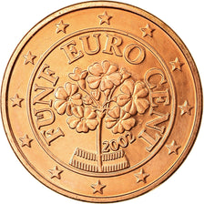 Österreich, 5 Euro Cent, 2002, UNZ, Copper Plated Steel, KM:3084