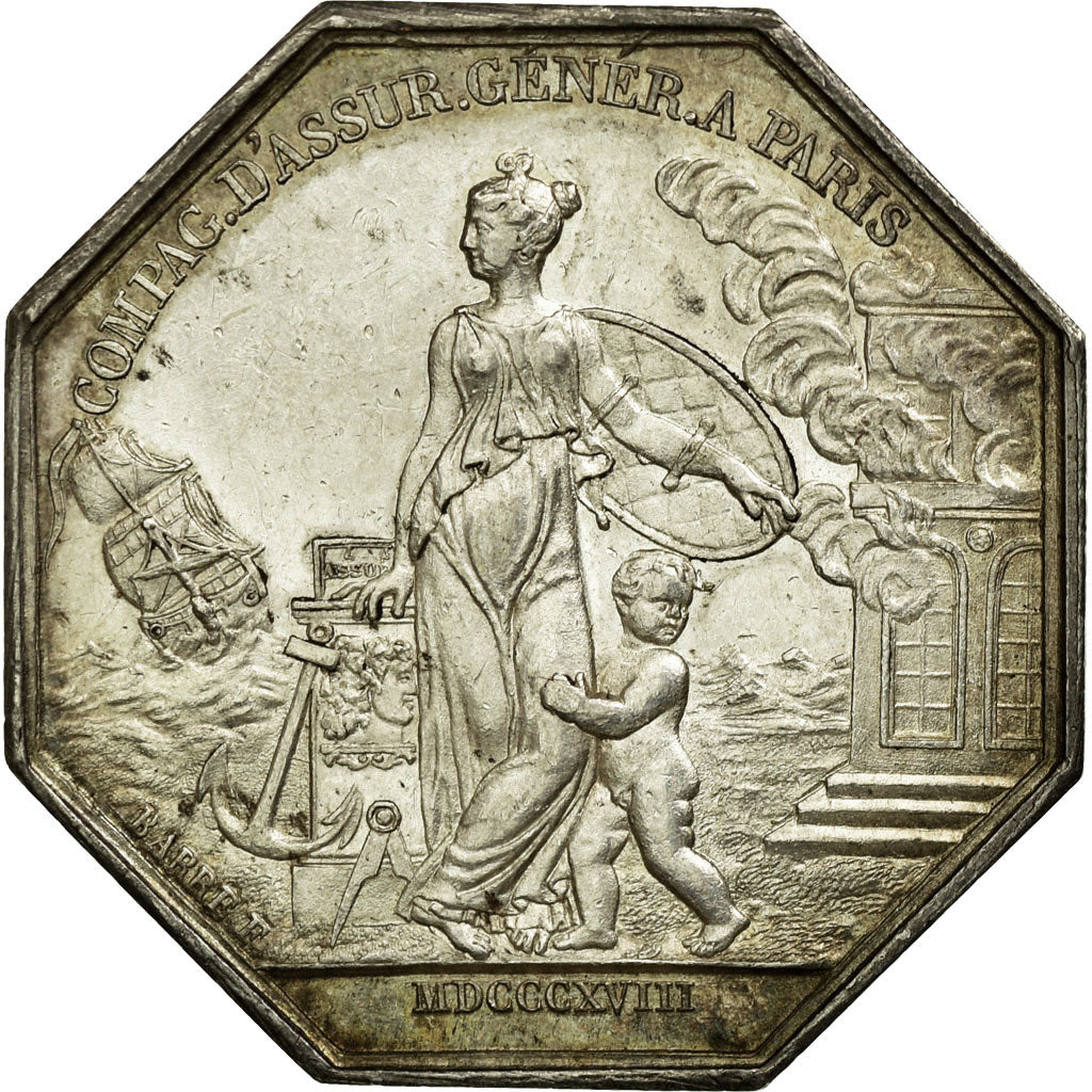 Francia, Token, Insurance, 1818, SPL-, Argento, Gailhouste:114