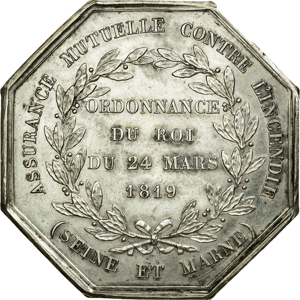 France, Token, Insurance, 1819, AU(55-58), Silver, Gailhouste:655