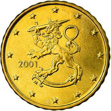 Finlandia, 10 Euro Cent, 2001, EBC, Latón, KM:101