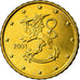 Finlandia, 10 Euro Cent, 2001, EBC, Latón, KM:101