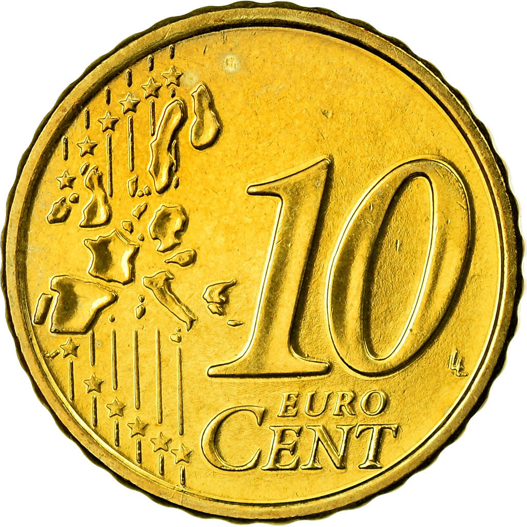 Finlandia, 10 Euro Cent, 2001, EBC, Latón, KM:101