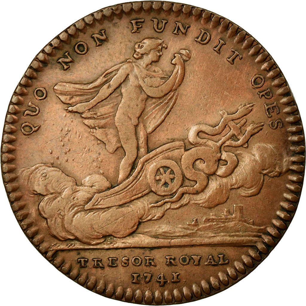 France, Token, Royal, 1741, EF(40-45), Copper, Feuardent:2055