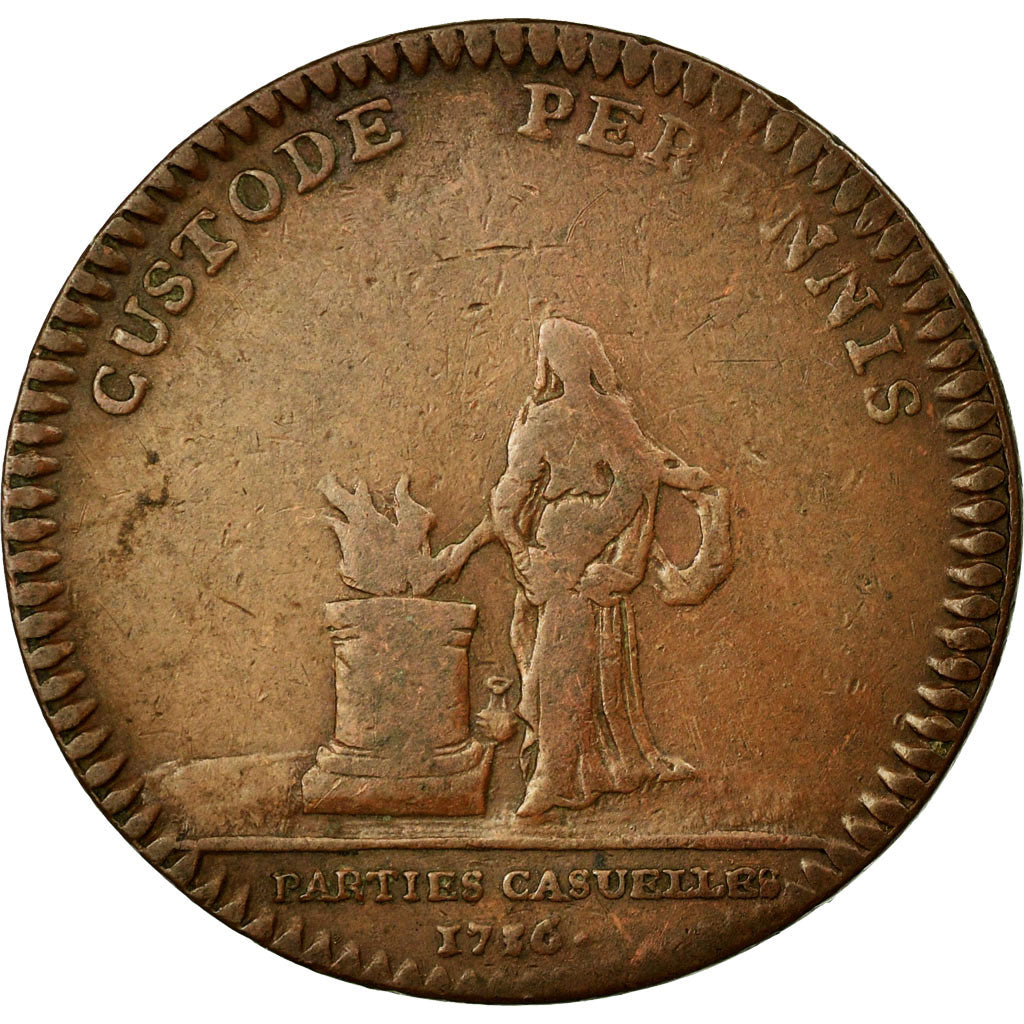 France, Token, Royal, 1736, VF(30-35), Copper, Feuardent:2769