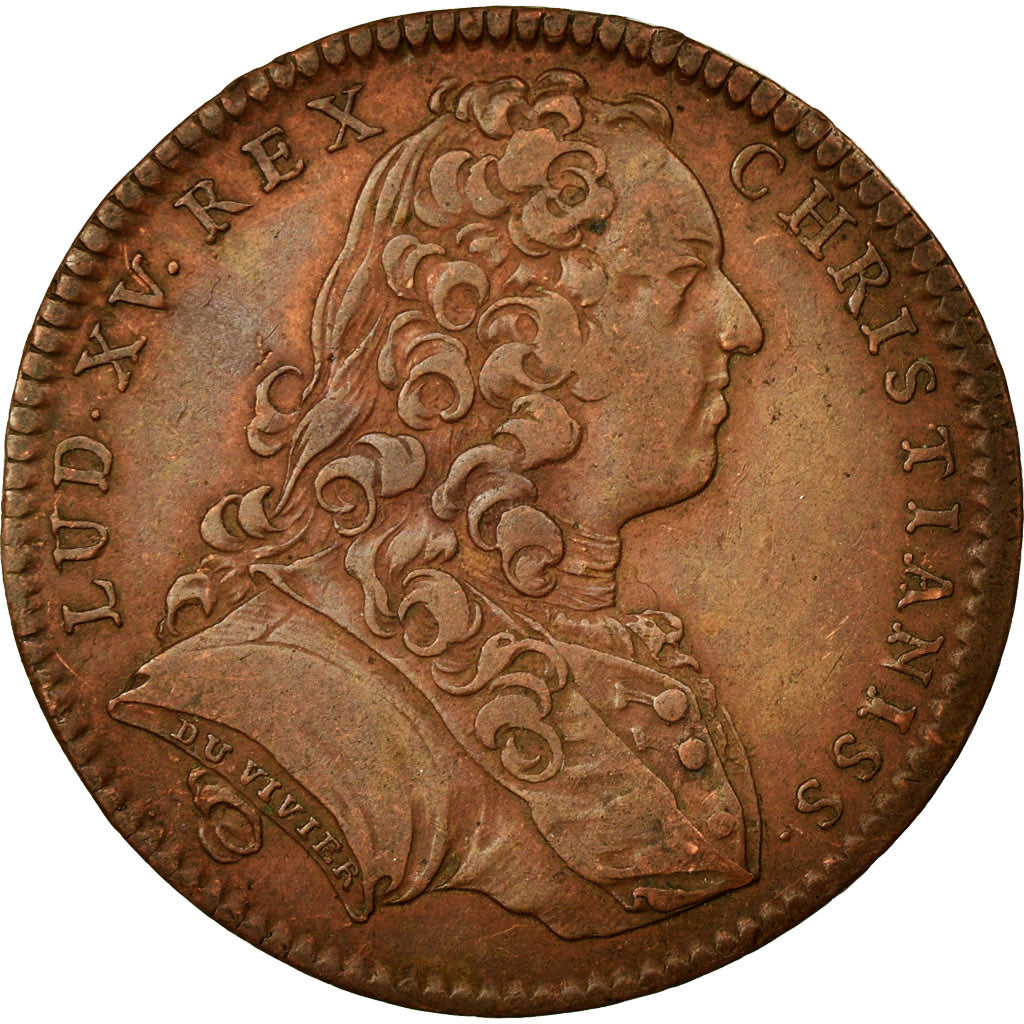 France, Token, Royal, 1737, AU(50-53), Copper, Feuardent:7238