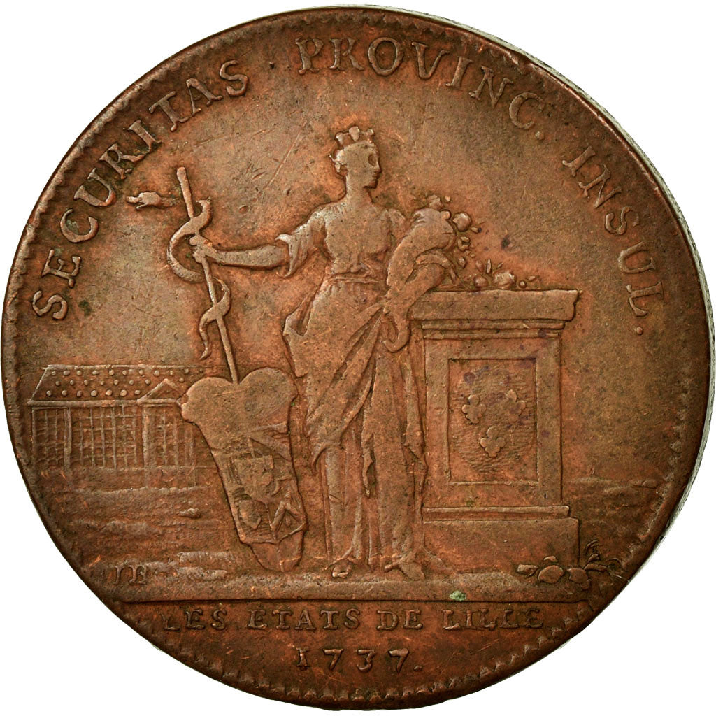 France, Token, Royal, 1737, AU(50-53), Copper, Feuardent:7238