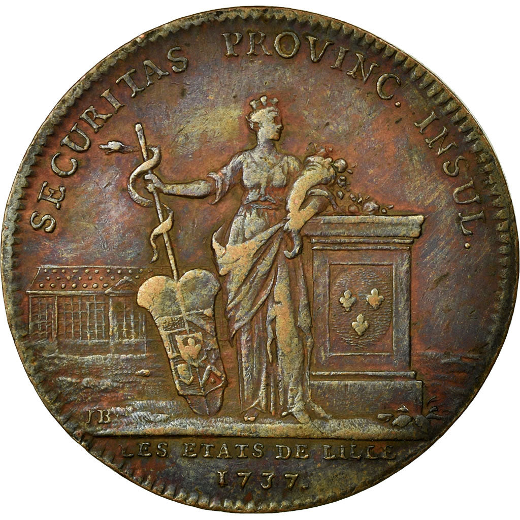 France, Token, Royal, 1737, AU(50-53), Copper, Feuardent:7239