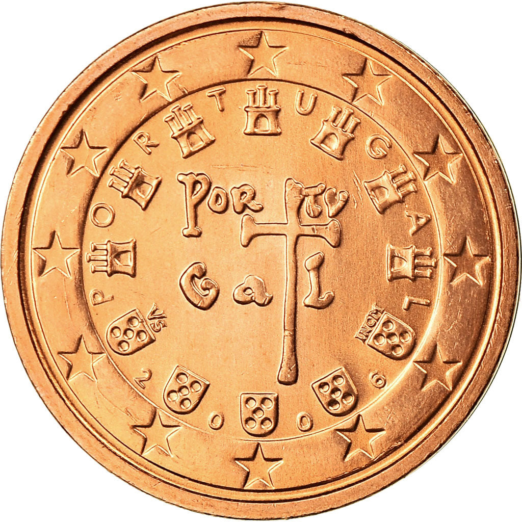 Portugal, 2 Euro Cent, 2006, MS(63), Copper Plated Steel, KM:741
