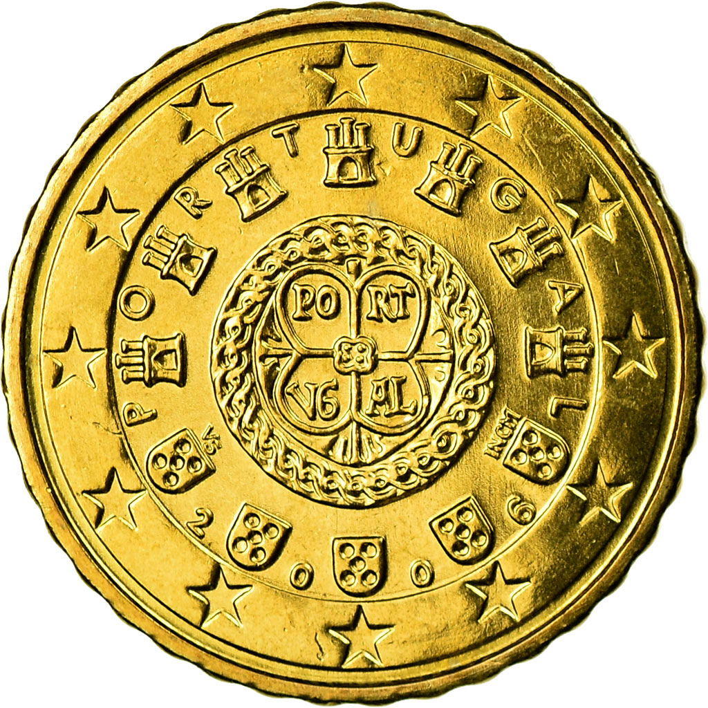 Portugal, 10 Euro Cent, 2006, MS(63), Brass, KM:743