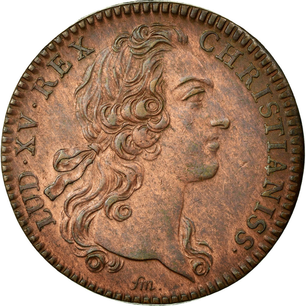 France, Token, Royal, 1749, AU(50-53), Copper, Feuardent:835