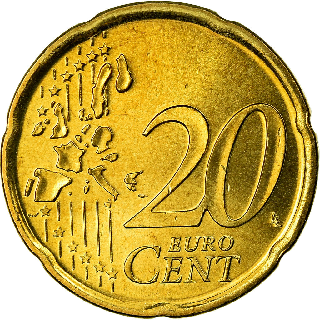 Espagne, 20 Euro Cent, 1999, SPL, Laiton, KM:1044