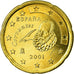 Spagna, 20 Euro Cent, 2001, SPL, Ottone, KM:1044
