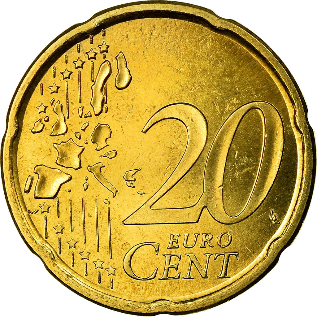 Spanien, 20 Euro Cent, 2004, UNZ, Messing, KM:1044