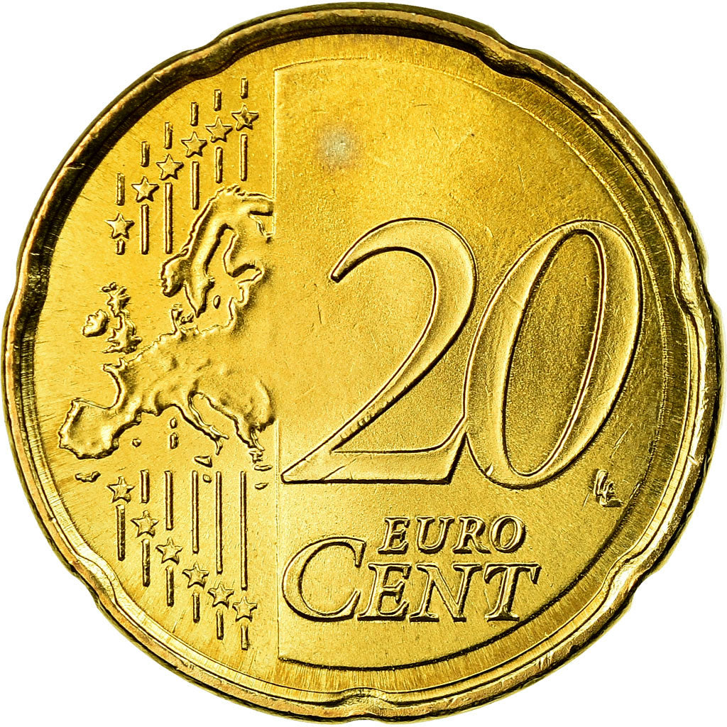 Spain, 20 Euro Cent, 2007, MS(63), Brass, KM:1071
