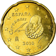 Spain, 20 Euro Cent, 2010, MS(63), Brass, KM:1148