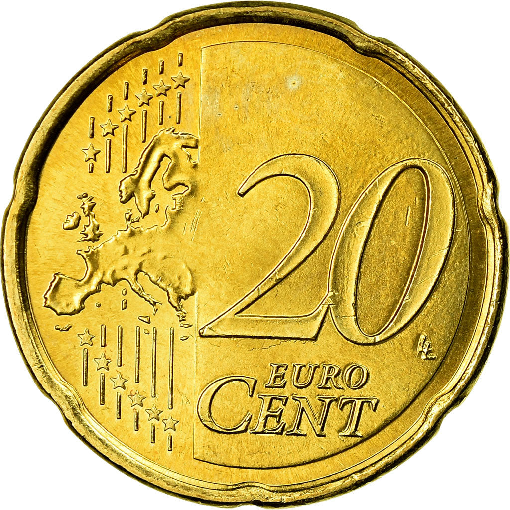 Spain, 20 Euro Cent, 2010, MS(63), Brass, KM:1148
