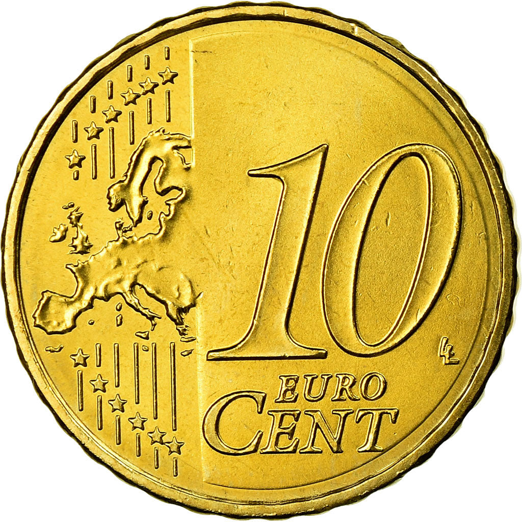 Hiszpania, 10 Euro Cent, 2012, Madrid, MS(63), Mosiądz, KM:1147