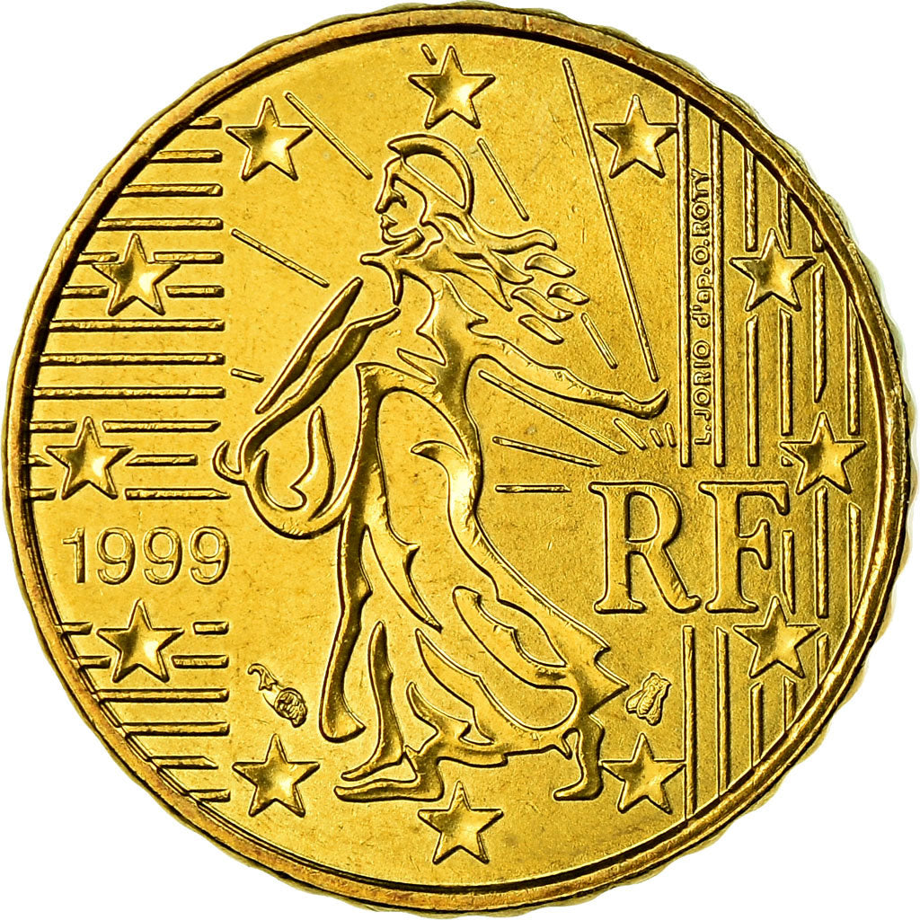 France, 10 Euro Cent, 1999, SPL, Laiton, KM:1285