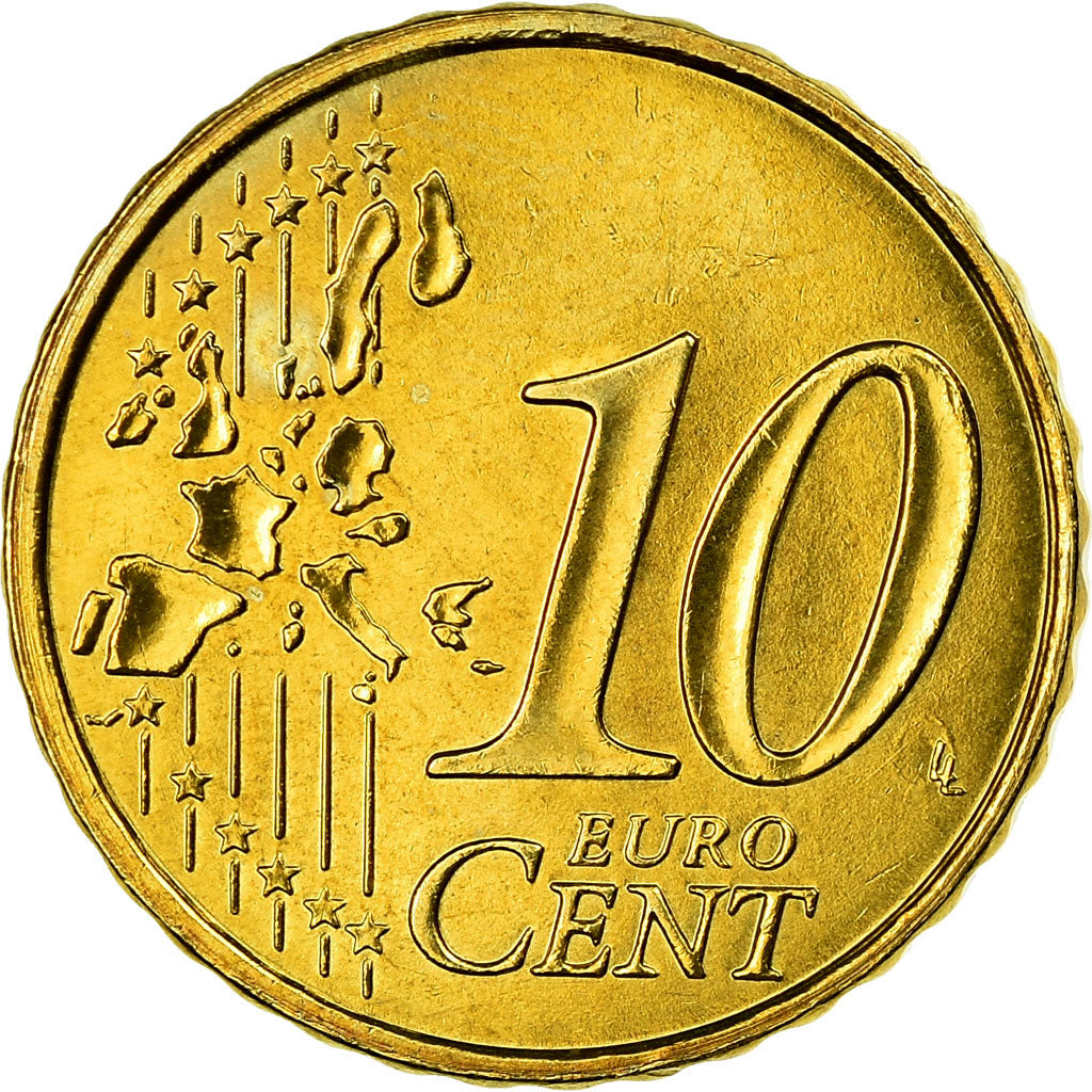 France, 10 Euro Cent, 1999, SPL, Laiton, KM:1285