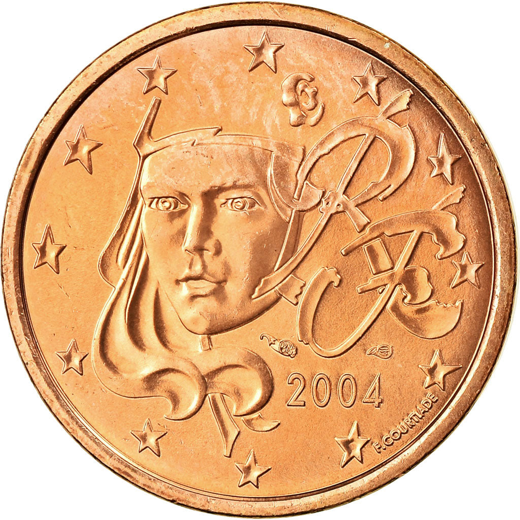 Francia, 5 Euro Cent, 2004, SC, Cobre chapado en acero, KM:1284