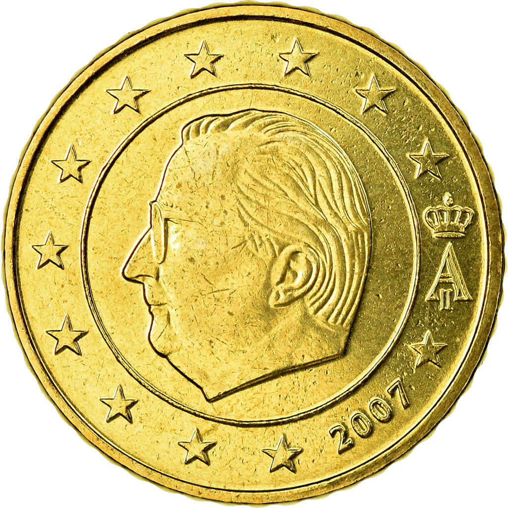 Belgium, 50 Euro Cent, 2007, MS(65-70), Brass, KM:244