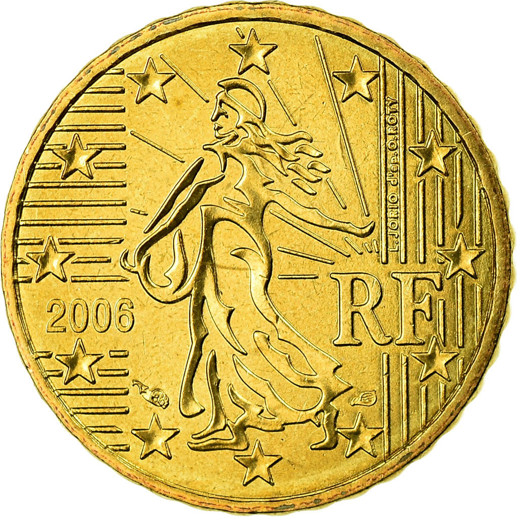França, 10 Euro Cent, 2006, MS(65-70), Latão, KM:1285