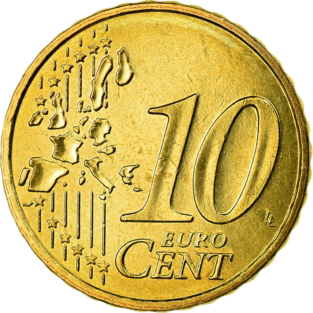 França, 10 Euro Cent, 2006, MS(65-70), Latão, KM:1285