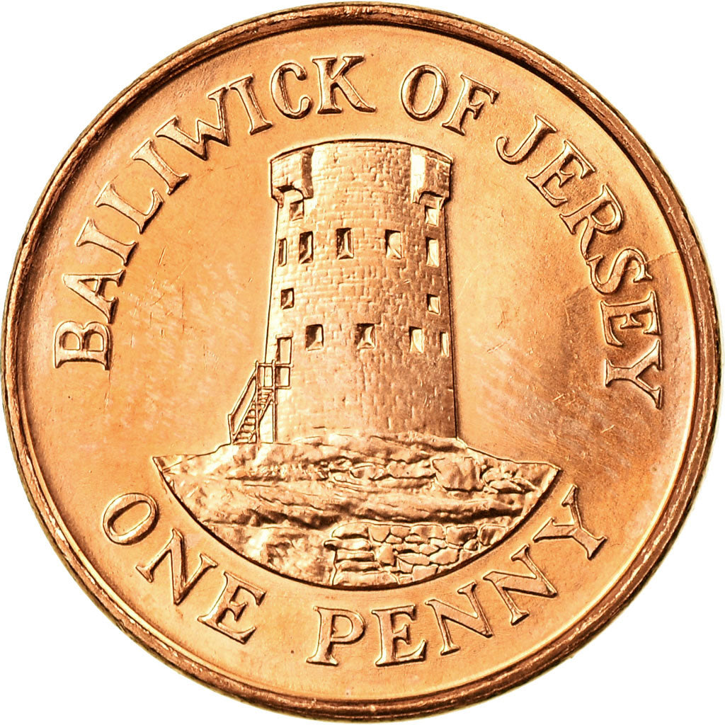 Coin, Jersey, Elizabeth II, Penny, 1998, MS(63), Copper Plated Steel, KM:103