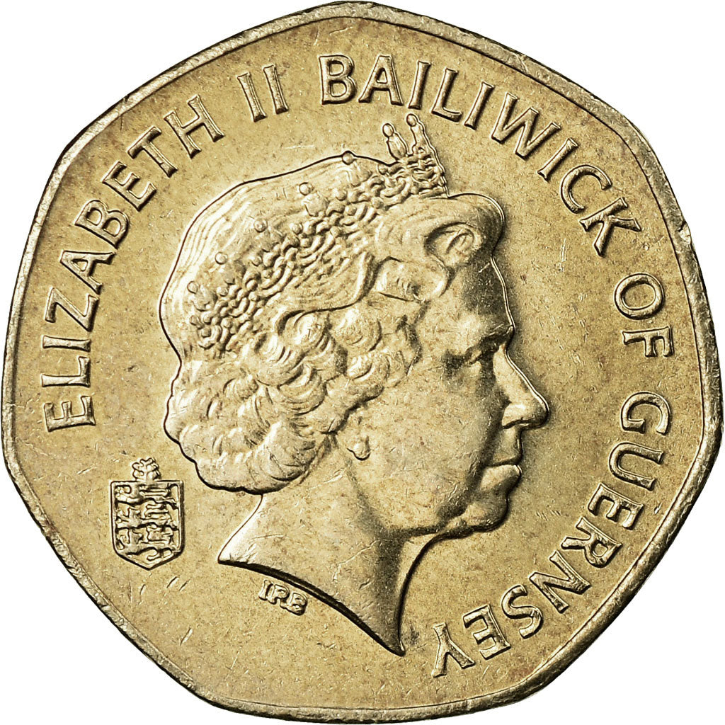 Moneta, Guernsey, Elizabeth II, 20 Pence, 2003, AU(55-58), Miedź-Nikiel, KM:90