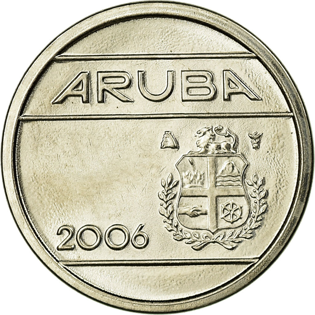 Moeda, Aruba, Beatrix, 5 Cents, 2006, Utrecht, AU(55-58), Aço Ligado a Níquel